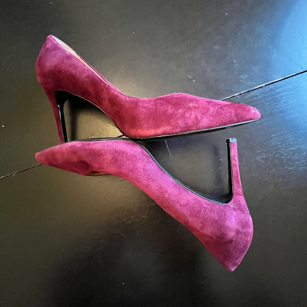 Banana Republic burgundy suede 3 inch heels, size 10.